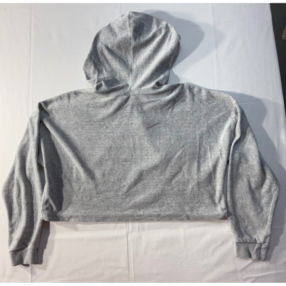Ambiance Gray Cropped Hoodie Womens Medium Heather Gray French Terry Pullover